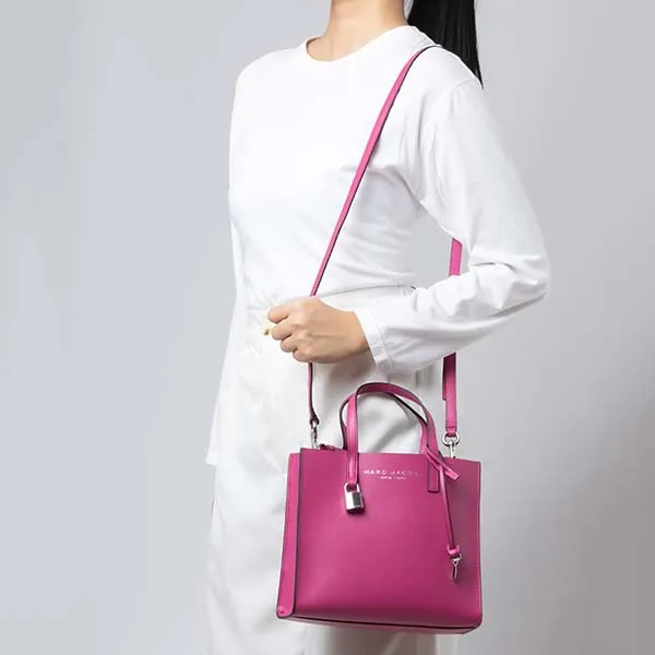 Túi Tote Nữ Marc Jacobs Grind Coated Mini Leather M0015685 656 Màu Hồng Đậm - Túi xách - Vua Hàng Hiệu