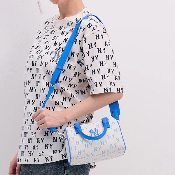 Túi Xách MLB Classic Monogram Jacquard Small Boston Bag New York Yankees 3ABWS014N-50SBD Màu Xanh - Túi xách - Vua Hàng Hiệu