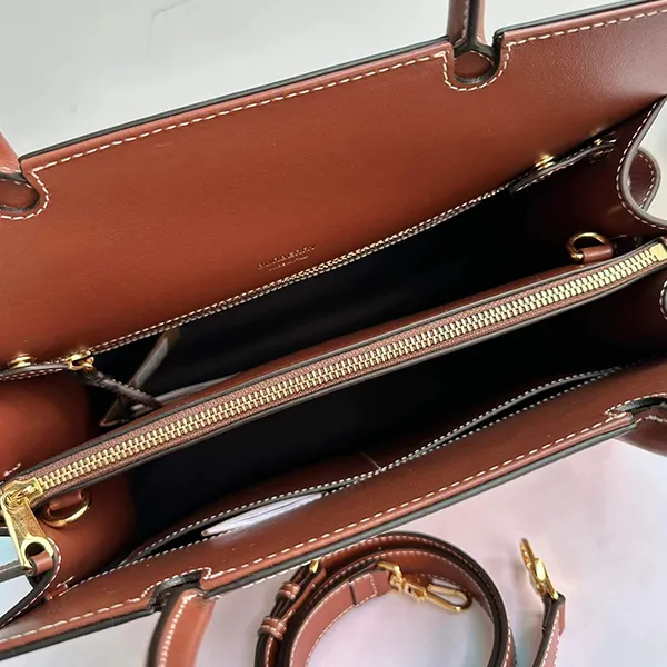 Túi Xách Nữ Burberry Title Bag With Vintage Check Motif In Beige Màu Be Kẻ