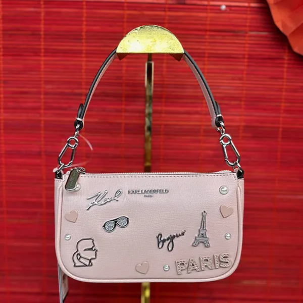 Túi Xách Nữ Karl Lagerfeld Maybelle Demi Cate Pins Shoulder Bag Rose Smoke Màu Hồng Nhạt - Túi xách - Vua Hàng Hiệu