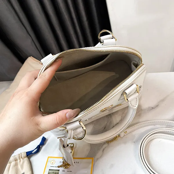 Túi Xách Nữ Louis Vuitton LV Epi Alma BB Lovelock Shoulder Bag White Bron M52885 Màu Trắng