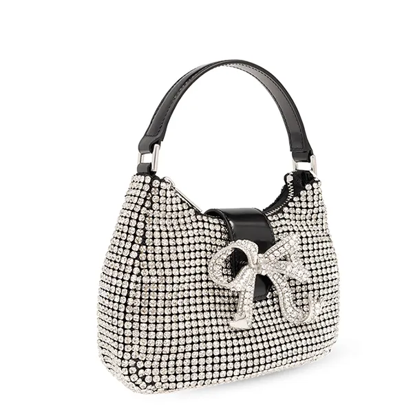Túi Xách Nữ Self Portrait Silver Diamante Bow Shoulder Bag SS24-314-SIL 0-SILVER Màu Bạc Trắng - Túi xách - Vua Hàng Hiệu