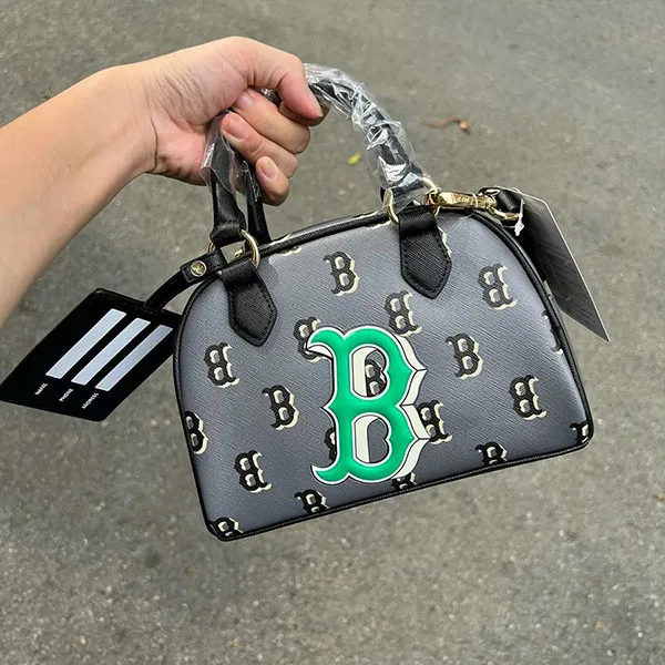 Túi Xách Tay MLB Classic Monogram Bag Boston Red Sox Màu Xám - Đen - Túi xách - Vua Hàng Hiệu