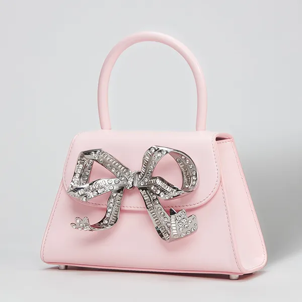 Túi Xách Tay Nữ Self-Portrait The Bow Mini In Pink With Diamanté Màu Hồng Nhạt - Túi xách - Vua Hàng Hiệu