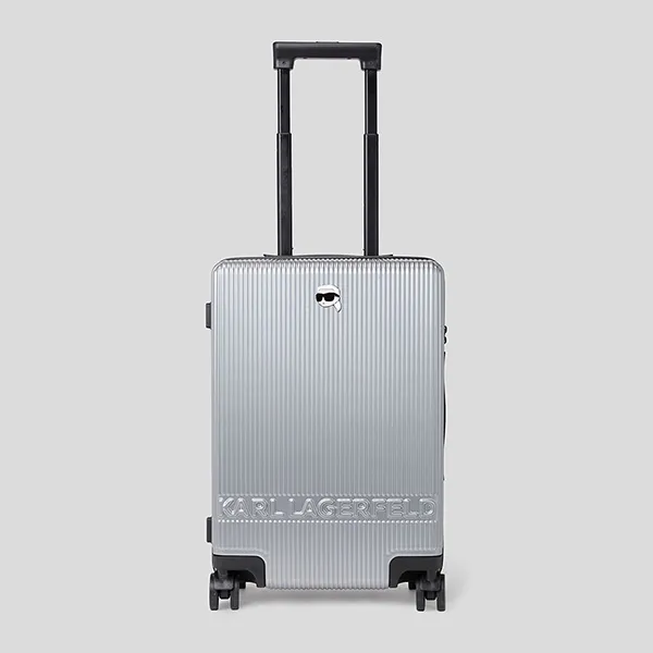 Vali Karl Lagerfeld K/Ikonik Hard Shell Trolley Case Màu Bạc Size 20