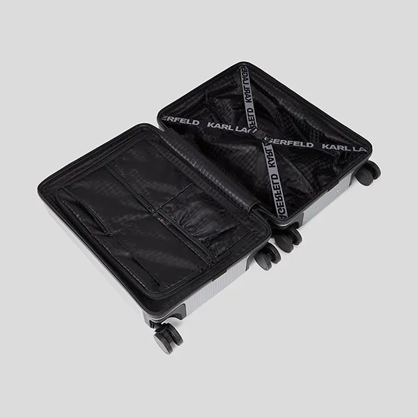 Vali Karl Lagerfeld K/Ikonik Hard Shell Trolley Case Màu Bạc Size 20