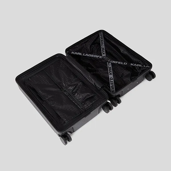Vali Karl Lagerfeld K/Ikonik Hard Shell Trolley Case Màu Đen Size 20 - Túi xách - Vua Hàng Hiệu