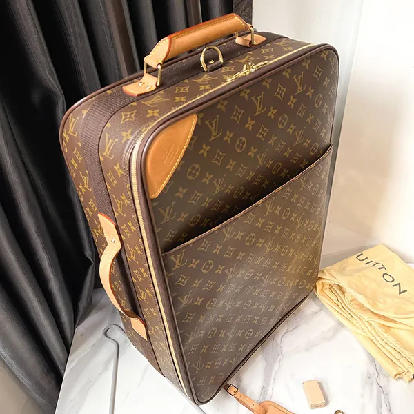 Vali Louis Vuitton LV Monogram Suitcase Pegase 55 Travel Bag M23294 Brown Màu Nâu Đen