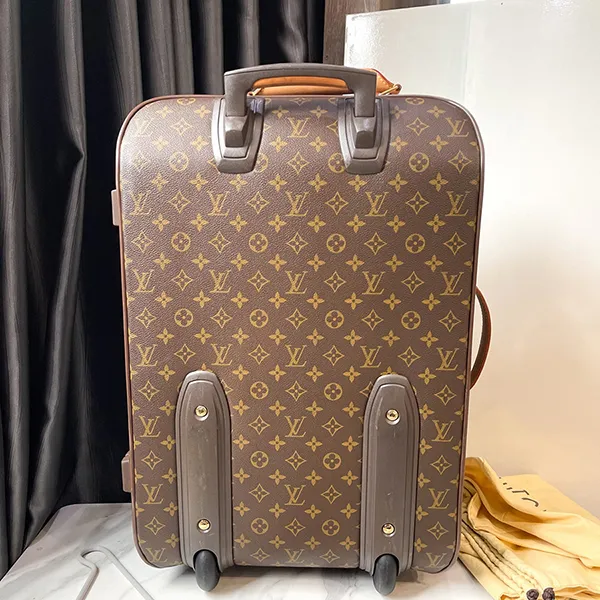 Vali Louis Vuitton LV Monogram Suitcase Pegase 55 Travel Bag M23294 Brown Màu Nâu Đen