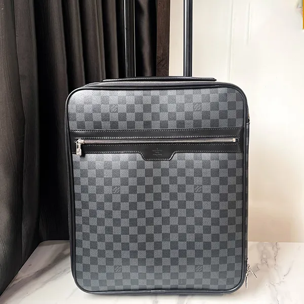 Vali Louis Vuitton LV Pegase 45 Travel Trolley Suitcase Bag N23302 Màu Xám Đen