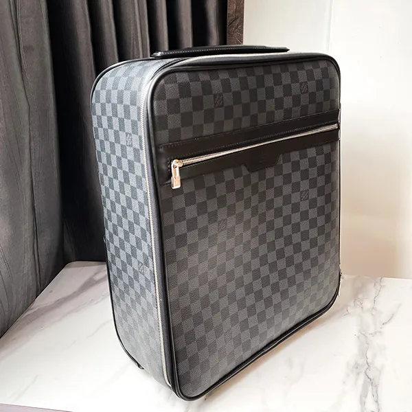 Vali Louis Vuitton LV Pegase 45 Travel Trolley Suitcase Bag N23302 Màu Xám Đen