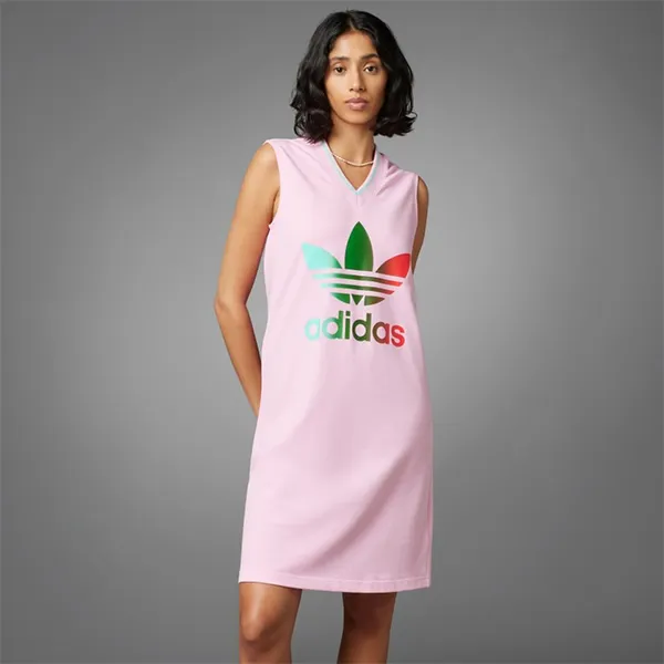 Váy Adidas Adicolor 70S V-Neck Dress IK7860 Màu Hồng Size XS - 1
