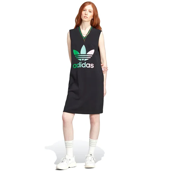 Váy Adidas Adicolor 70S V-Neck Dress IK7861 Màu Đen Size M - 2