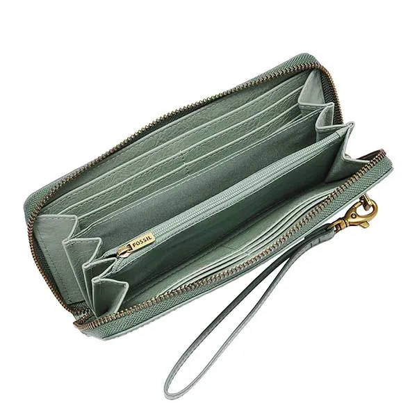 Ví Da Nữ Fossil Logan Clutch SL6570343 Màu Xanh