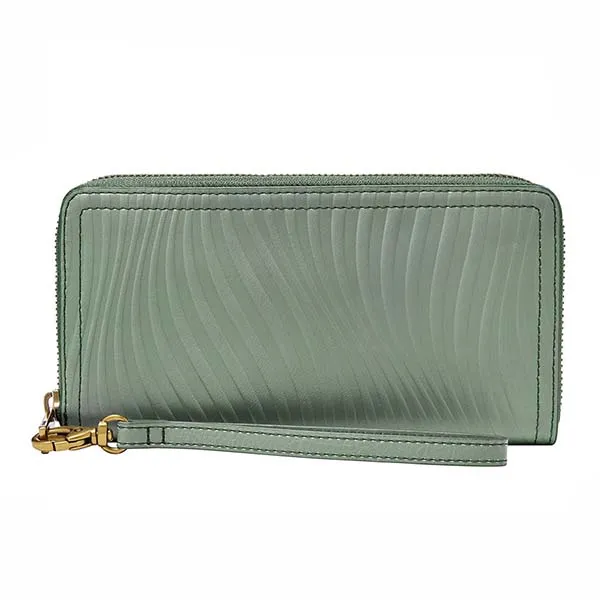 Ví Da Nữ Fossil Logan Clutch SL6570343 Màu Xanh