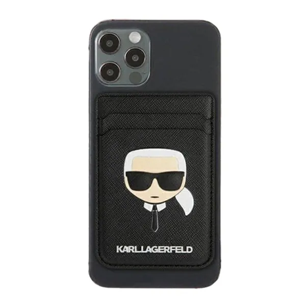 Ví Karl Lagerfeld Cardslot Saffiano Karl's Head Màu Đen (Loại Dán) - Túi xách - Vua Hàng Hiệu