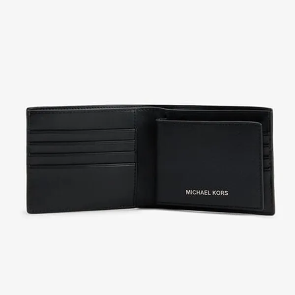 Ví Nam Michael Kors MK Harrison Leather Billfold Wallet With Passcase 36U9LHRF6L Màu Đen