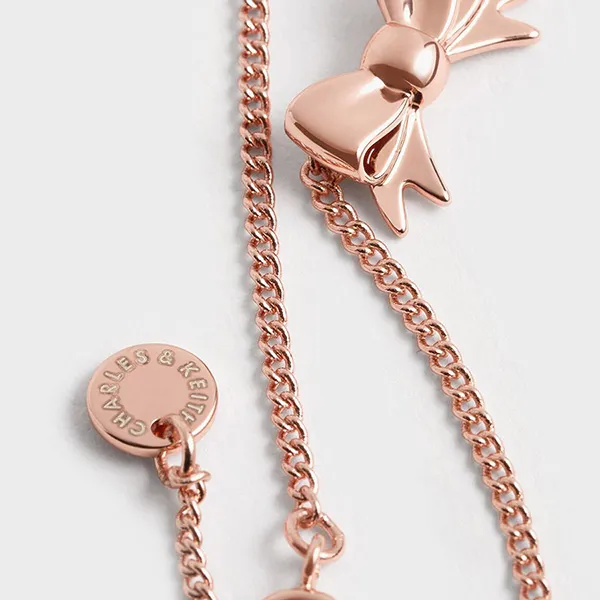 Vòng Đeo Tay Nữ Charles & Keith CNK Paige Ribbon Bracelet - Rose Gold 12120403 Màu Vàng Hồng