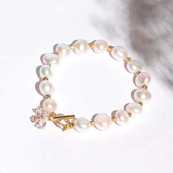 Vòng Đeo Tay Nữ Kya Jewel Golden Bee Pearl PB2 Màu Vàng/Trắng - Trang sức - Vua Hàng Hiệu
