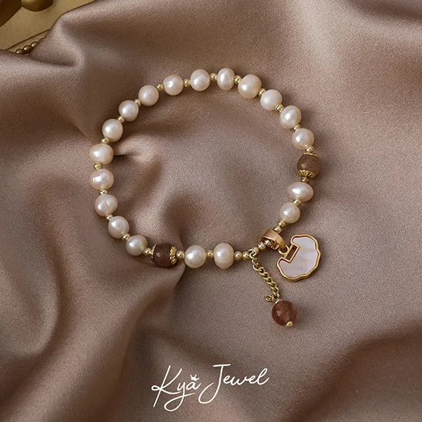 Vòng Đeo Tay Nữ Kya Jewel Pearl Elegance PB7 Màu Trắng
