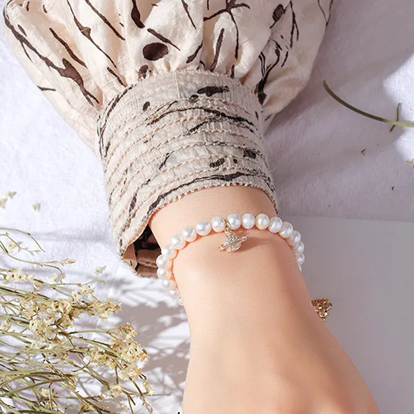 Vòng Đeo Tay Nữ Kya Jewel Saturn's Rings PB8 Màu Vàng/Trắng