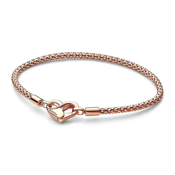 Vòng Đeo Tay Nữ Pandora Moments Studded Chain Bracelet 582731C00 Màu Vàng Hồng - 1