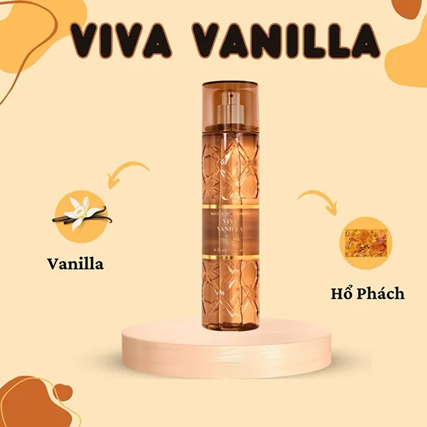 Xịt Thơm Toàn Thân Bath & Body Works Viva Vanilla Fine Fragrance Mist 236ml - 2