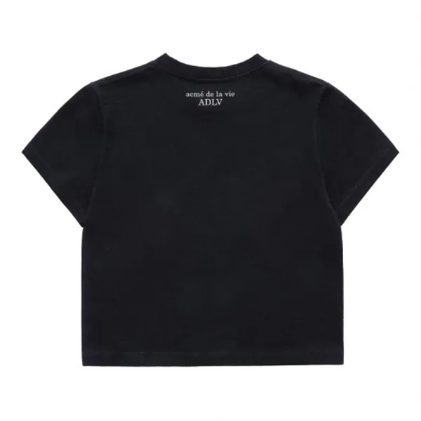 Áo Croptop Nữ Acmé De La Vie ADLV Crayon Artwork Tshirt Màu Đen