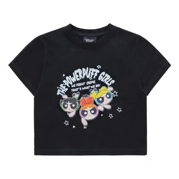 Áo Croptop Nữ Acmé De La Vie ADLV Crayon Artwork Tshirt Màu Đen