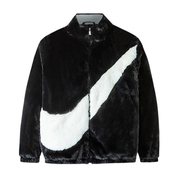 Áo Khoác Trẻ Em Nike Faux Fur Jacket Black Kid DV6207-010 Màu Đen Size XL