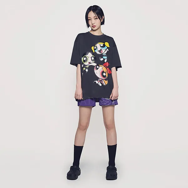 Áo Phông Acmé De La Vie ADLV The Powerpuff Girls Big Printing Artwork T-Shirt Màu Đen Size 2
