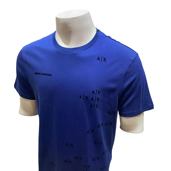 Áo Phông Nam Armani Exchange Logo Short Sleeves Tee T-Shirt 6LZTAP ZJ3VZ - GB03 Màu Xanh Đậm Size M