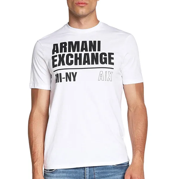 Áo Phông Nam Armani Exchange Regular Fit T-Shirt 6LZTFB ZJ8EZ Màu Trắng Size XS