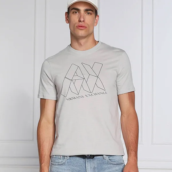 Áo Phông Nam Armani Exchange T-Shirt 6LZTAL ZJ5LZ Màu Xám Size XS
