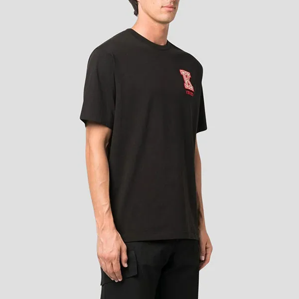 Áo Phông Nam Kenzo Black With Logo Patch Embroidered FD65TS1314SY 99J Tshirt Màu Đen Size XS