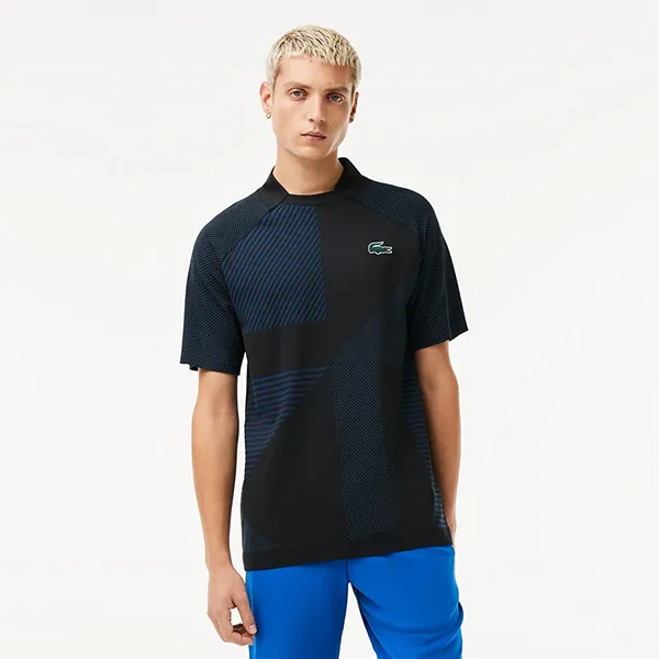 Áo Phông Nam Lacoste Sport Slim Fit Seamless DH9255 985 Tshirt Màu Xanh Đen Size XS