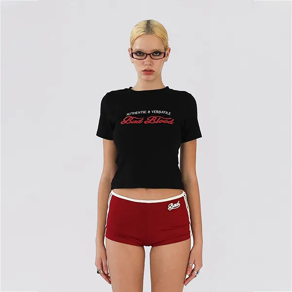 Áo Phông Nữ Badblood W Tee24 052 Script Logo Slim Tshirt Black Màu Đen - Thời trang - Vua Hàng Hiệu