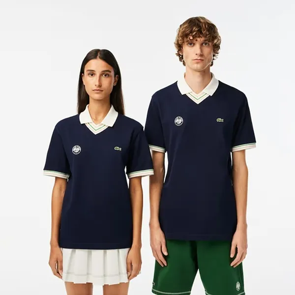 Áo Polo Lacoste Unisex Roland Garros Relaxed Fit PH6723 KGD Màu Xanh Đen Size S
