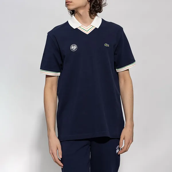Áo Polo Lacoste Unisex Roland Garros Relaxed Fit PH6723 KGD Màu Xanh Đen Size S