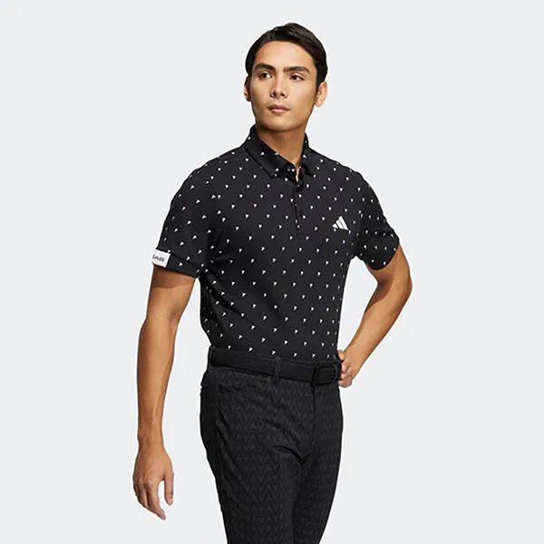 Áo Polo Nam Adidas Short Sleeve Shirt With Logo Printed Buttons HT6838 Màu Đen Size L