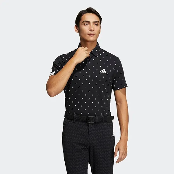Áo Polo Nam Adidas Short Sleeve Shirt With Logo Printed Buttons HT6838 Màu Đen Size L