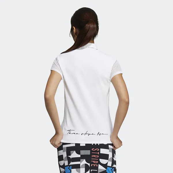Áo Polo Nữ Adidas Short Sleeved Shirt With Warding Pattern Hood HA0224 Màu Trắng Size S - Thời trang - Vua Hàng Hiệu