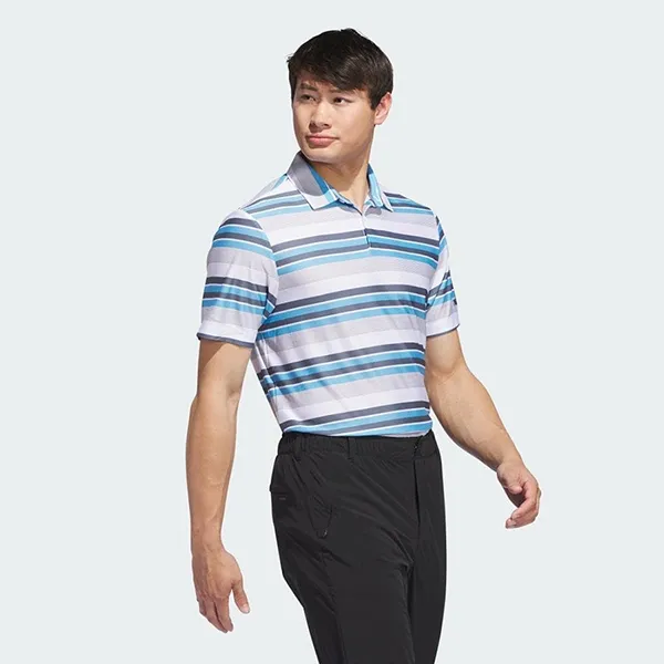 Áo Polo Nam Adidas Ultimate365 Heat.Rdy Stripe Shirt IU4414 Màu Trắng Xanh Size M