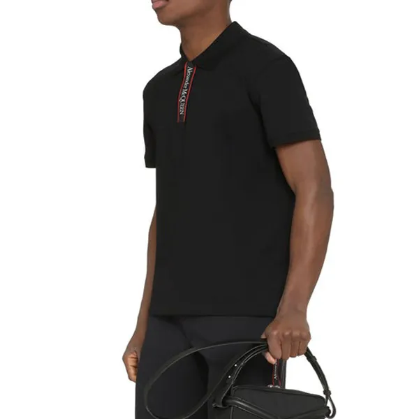 Áo Polo Nam Alexander McQueen Cotton Pique Polo Shirt 642660 Màu Đen Size M - Thời trang - Vua Hàng Hiệu