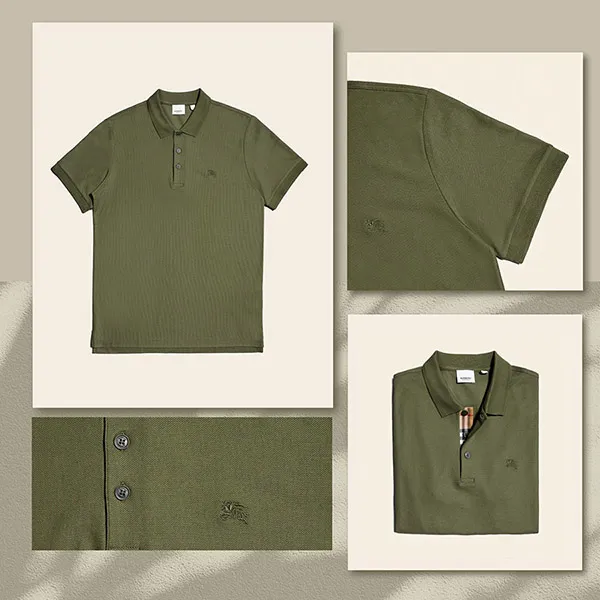 Áo Polo Nam Burberry Men's Polo Shirt Màu Xanh Olive Size XS - Thời trang - Vua Hàng Hiệu