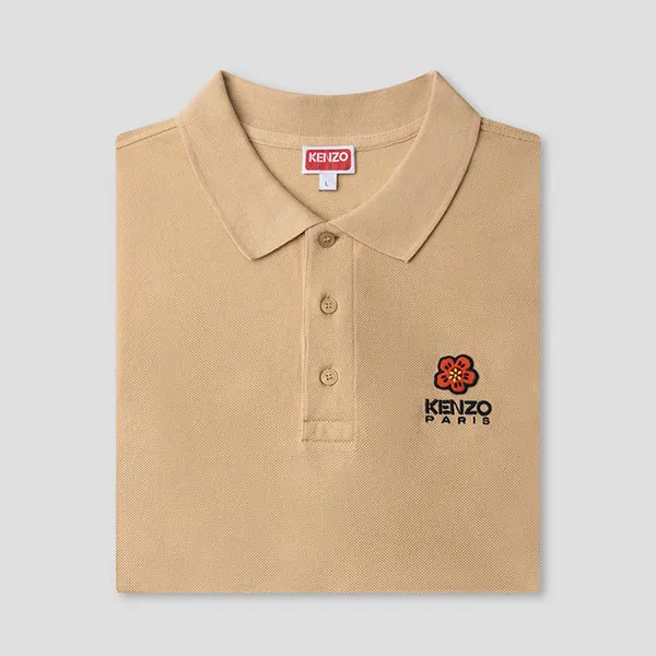 Áo Polo Nam Kenzo Light Yellow Boke Flower Logo Embroidered FC65PO0024PU 12 Màu Vàng Nhạt