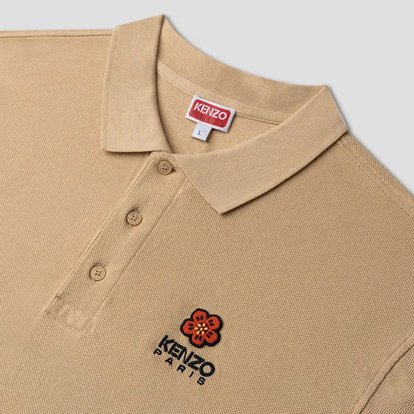 Áo Polo Nam Kenzo Light Yellow Boke Flower Logo Embroidered FC65PO0024PU 12 Màu Vàng Nhạt