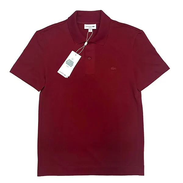 Áo Polo Nam Lacoste Men's Slim Fit Organic Stretch Cotton Piqué PH1909 YPW Màu Đỏ Đô Size 4