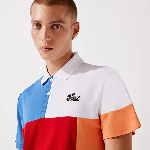 Áo Polo Nam Lacoste Men's Sport Breathable Colorblock Piqué DH0850 Y8C Phối Màu Size 4