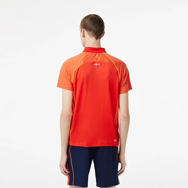 Áo Polo Nam Lacoste Recycled Polyester Polo Shirt with Ultra-Dry Technology DH5046 XIM Màu Đỏ Cam Size 2